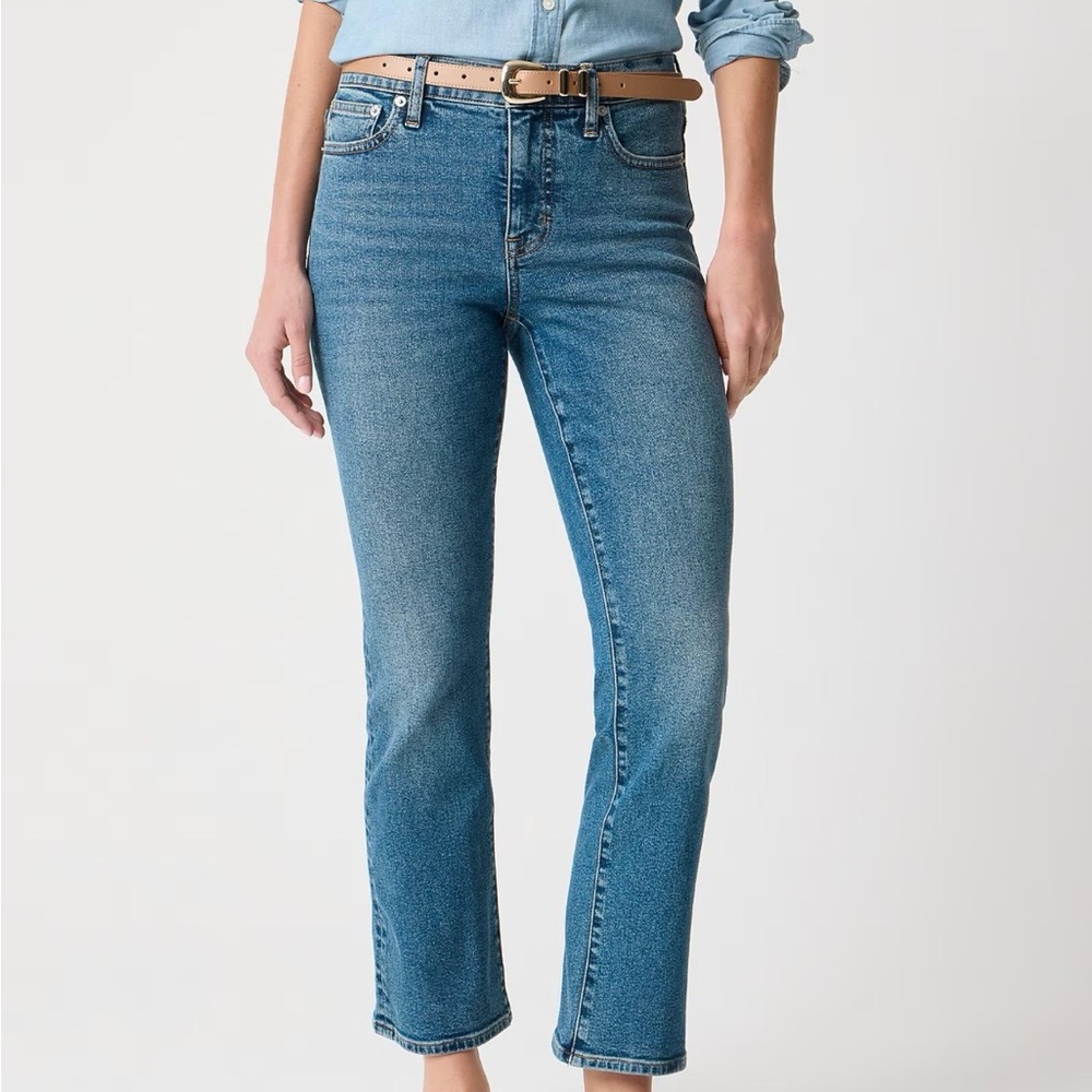 J. Crew Factory Mid-Rise Flare Crop Jeans - Classic Blue
